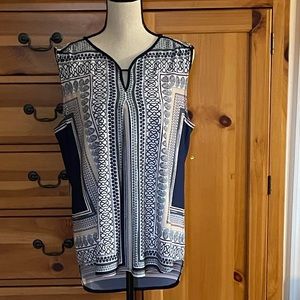 L, green, navy, yellow & burgundy sleeveless top